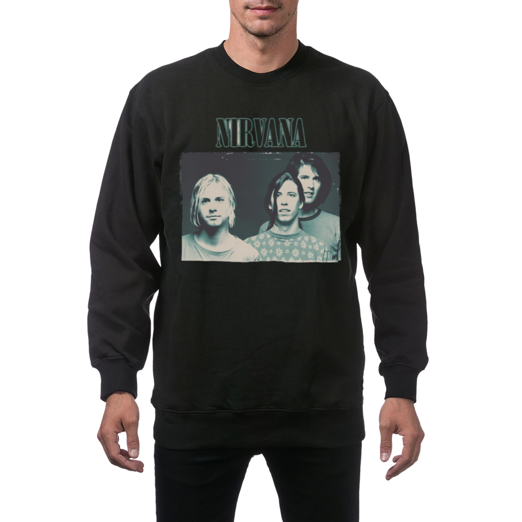 Artwork preview for Nirvana Blue Band Photo Crewneck Sweatshirt