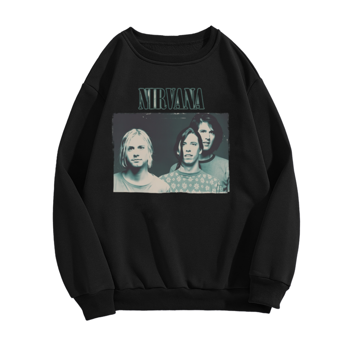 Artwork preview for Nirvana Blue Band Photo Crewneck Sweatshirt