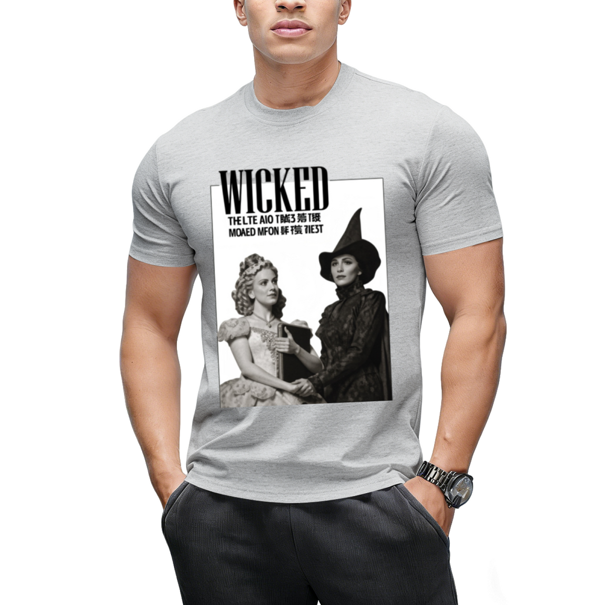 Wicked Monochrome Witch Duo Graphic T-Shirt