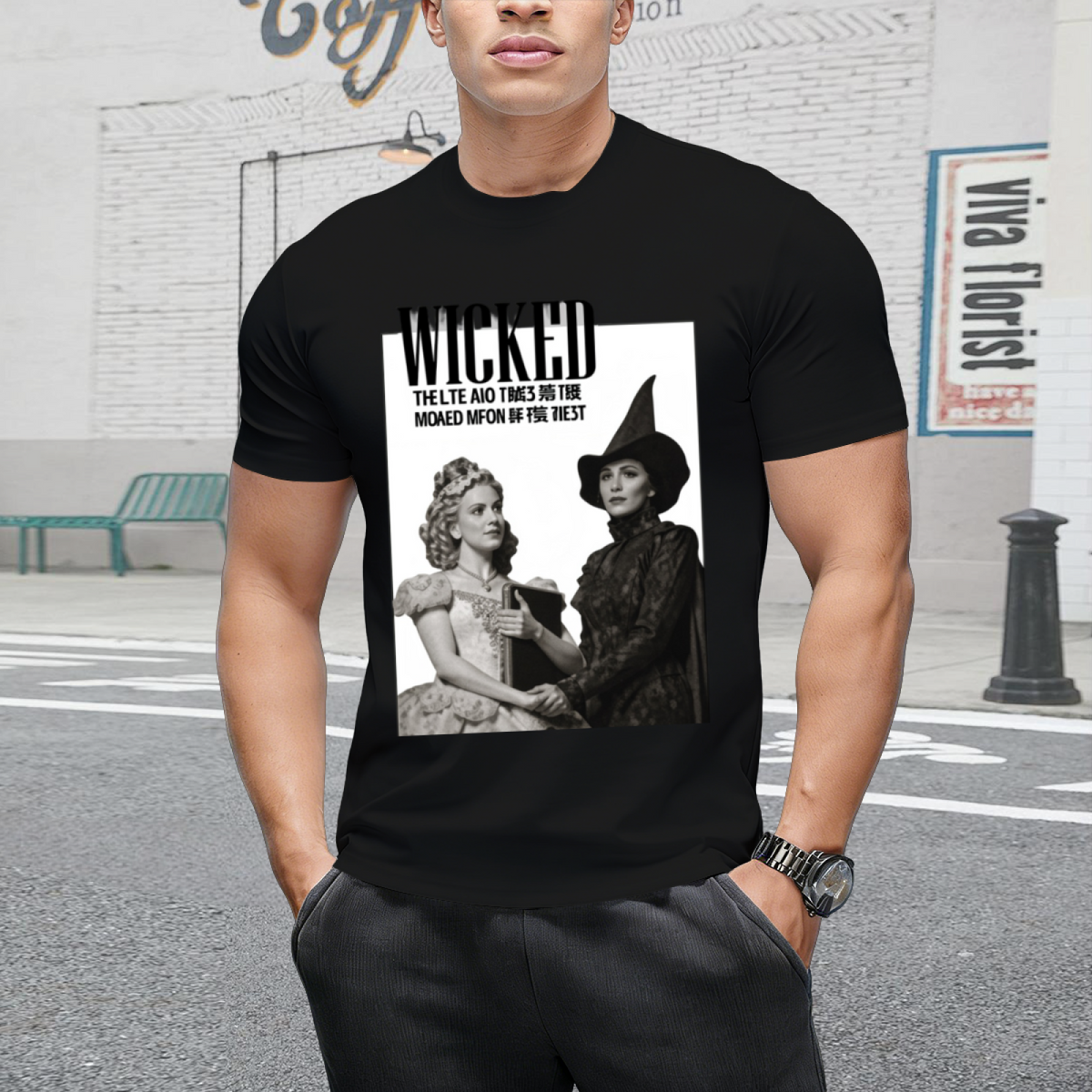 Wicked Monochrome Witch Duo Graphic T-Shirt