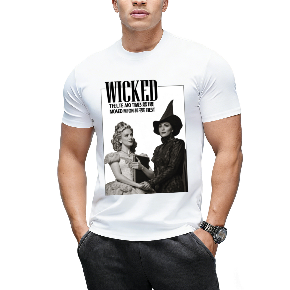 Wicked Monochrome Witch Duo Graphic T-Shirt