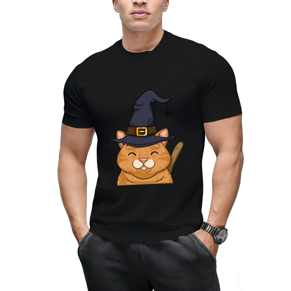 Kitty Cute Halloween Witches Graphic T-Shirt
