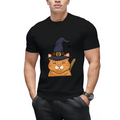 Kitty Cute Halloween Witches Graphic T-Shirt
