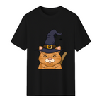 Kitty Cute Halloween Witches Graphic T-Shirt