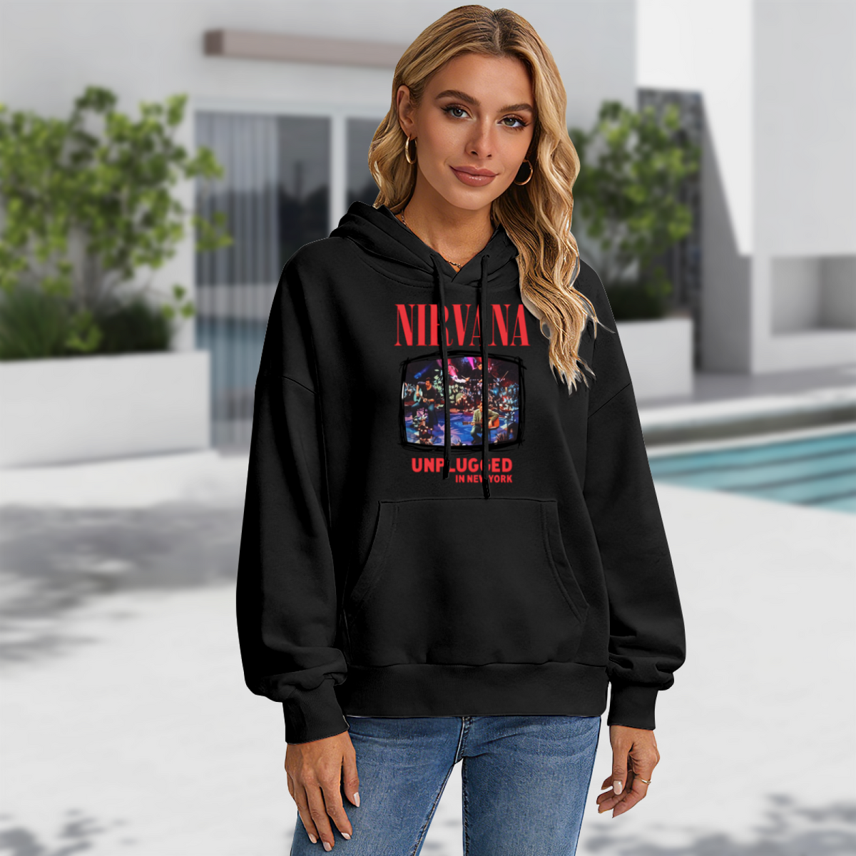 Hoodie product image with mtv unplugged in new york artwork