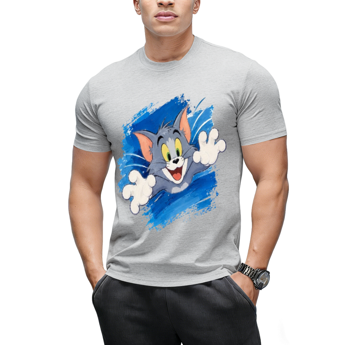 Tom Cat Jumping Attack Paint Splash Sweatshirt