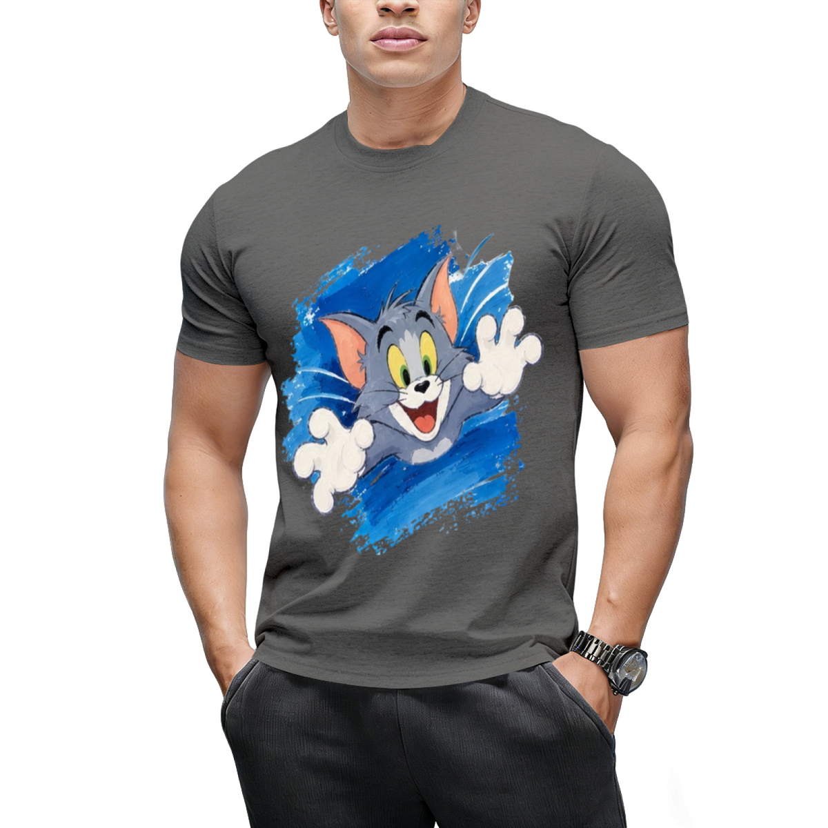 Tom Cat Jumping Attack Paint Splash Sweatshirt