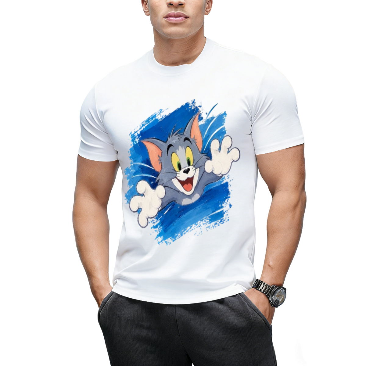 Tom Cat Jumping Attack Paint Splash Sweatshirt