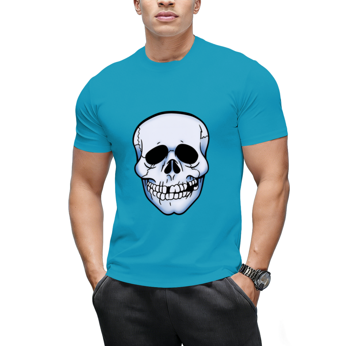 Skeleton Mask Graphic T-Shirt