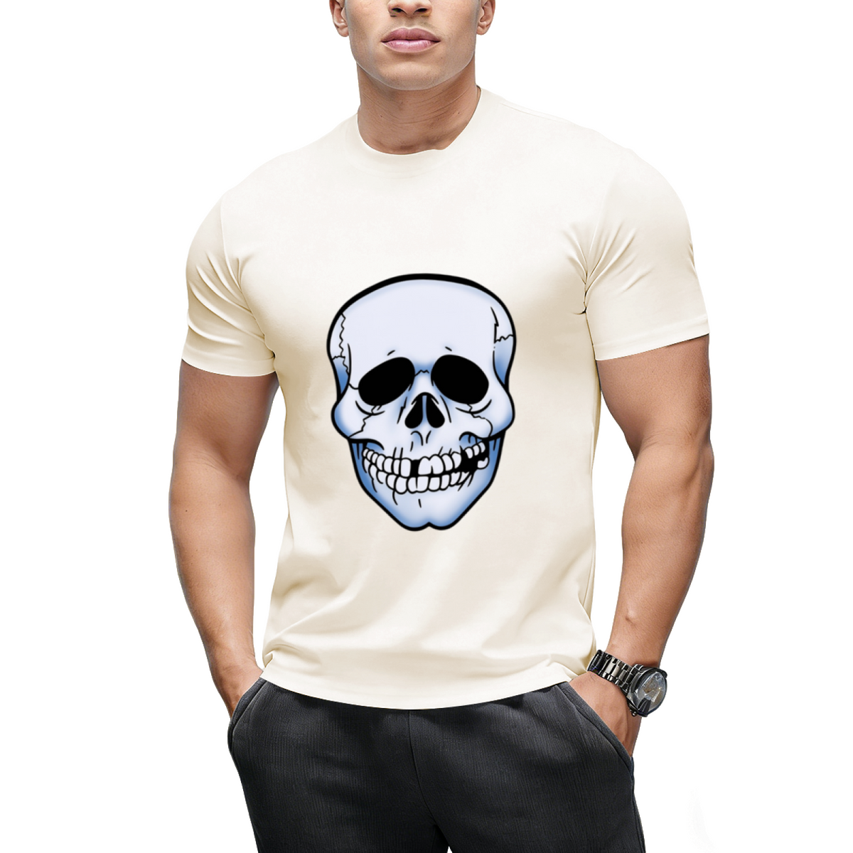 Skeleton Mask Graphic T-Shirt