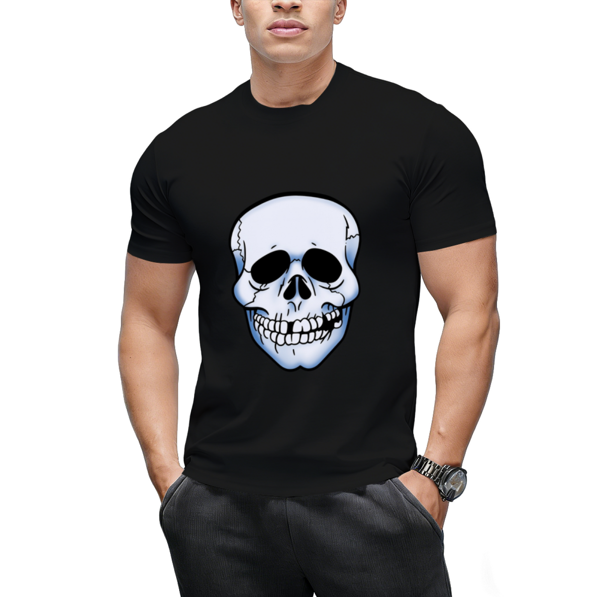 Skeleton Mask Graphic T-Shirt