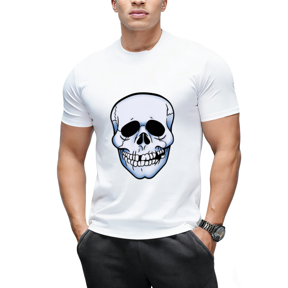 Skeleton Mask Graphic T-Shirt